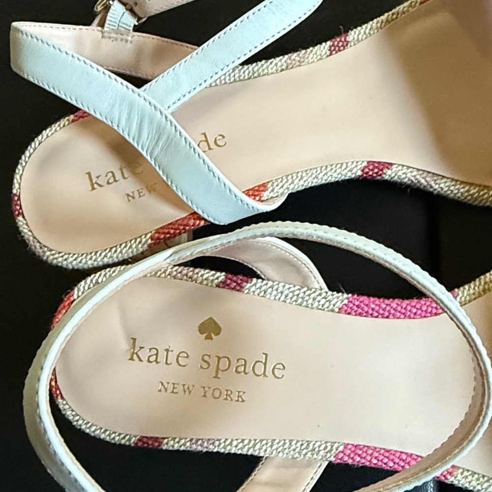 Kate Spade Lottie Pink Striped heel Sandals size 7 b in EUC - Picture 3 of 6